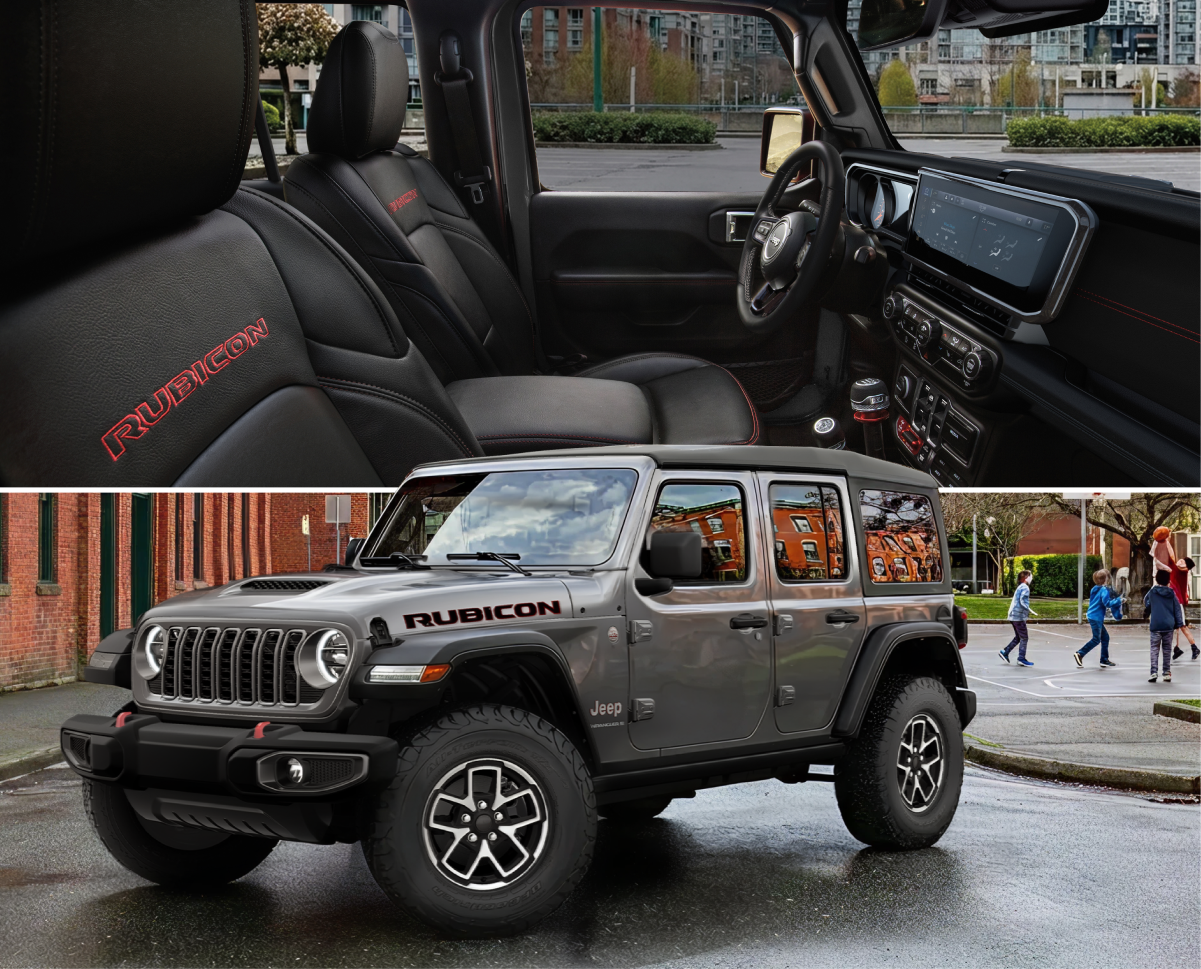 Wrangler interior and exterior.